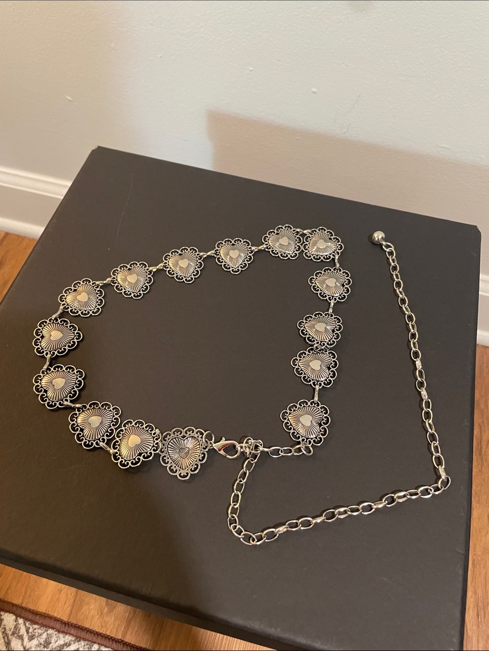 Hot Topic Silver Heart Link Belt